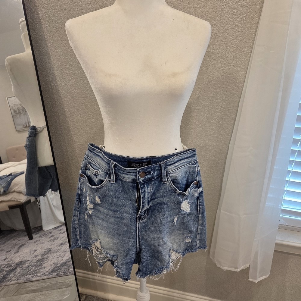 Distressed Denim Shorts